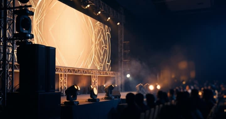 NAREMAX live event production team operating multi-camera setup at corporate event Jakarta