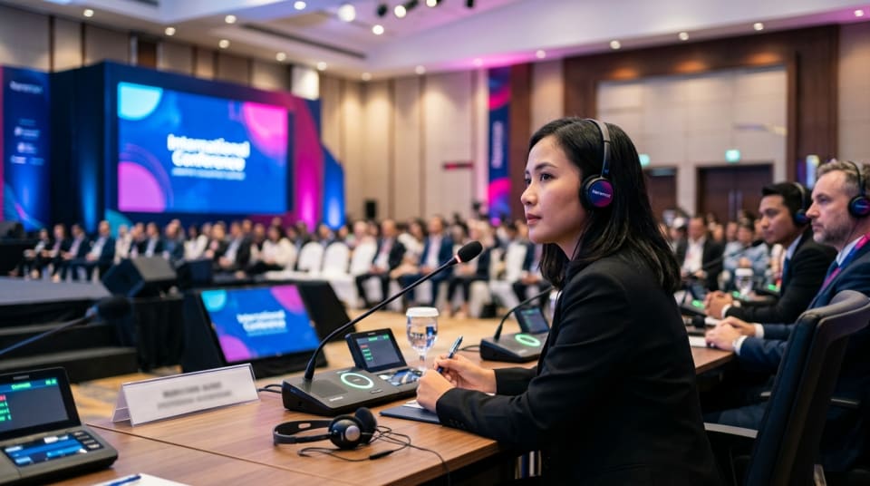 Solusi Setup Audio Multi-Bahasa Konferensi Internasional Jakarta Terbaik