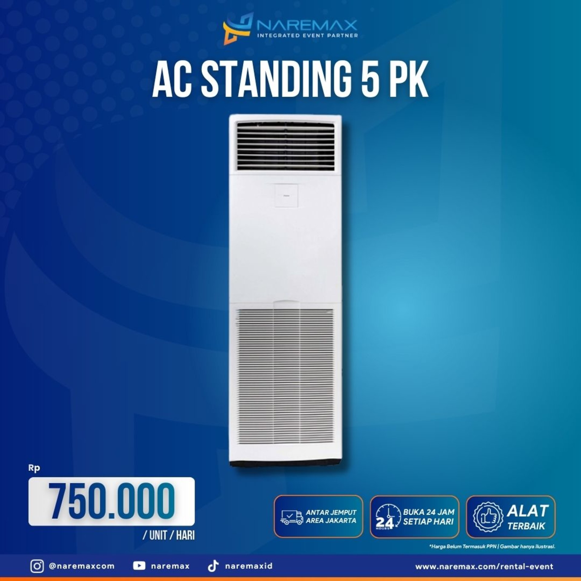 Sewa AC Standing 5 PK (Kenyamanan) untuk event di Jakarta — NAREMAX