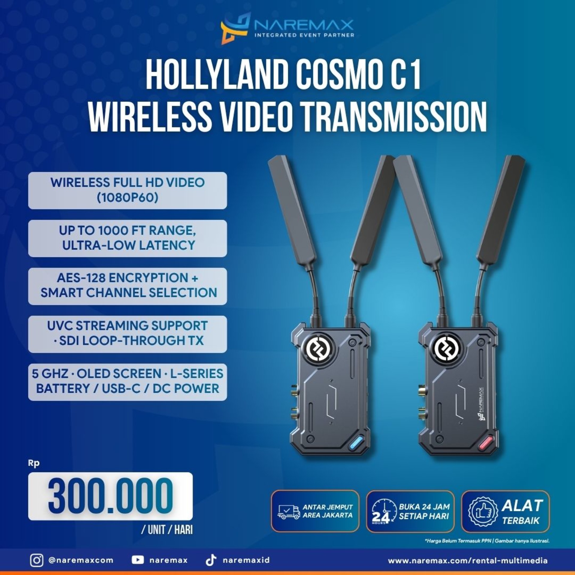 Sewa Hollyland Cosmo C1 Wireless Transmission (Video & Capture) untuk event di Jakarta — NAREMAX