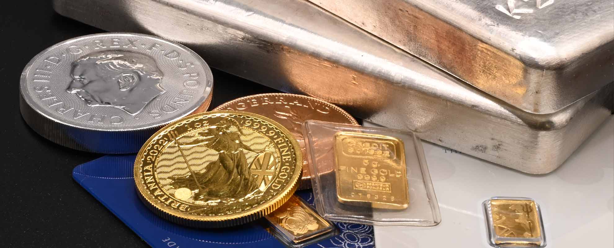 A selection of gold and silver bullion products