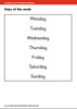First Mental Arithmetic Maths Facts: Days of the Week