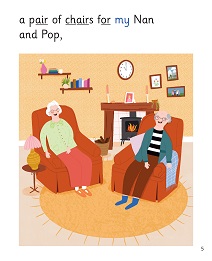 At My Nan and Pop's: My Letters and Sounds Phase Three Phonics Reader Inner Page Image