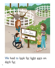 At the Zoo: My Letters and Sounds Phase Three Phonics Reader Inner Page Image