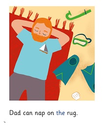 On the Red Rug: My Letters and Sounds Phase Two Phonics Reader Inner Page Image