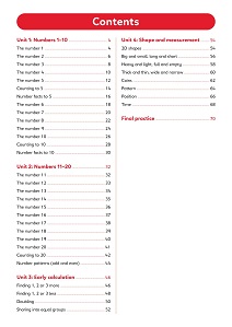 Primary Practice Maths Reception Question Book, Ages 4-5 Contents Image