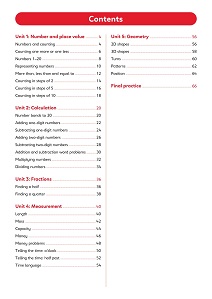 Primary Practice Maths Year 1 Question Book, Ages 5-6 Contents Image