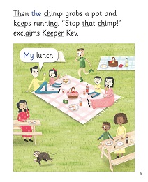 Stop That Chimp!: My Letters and Sounds Phase Four Phonics Reader Inner Page Image