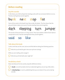 The Top Bunk: My Letters and Sounds Phase Four Phonics Reader Notes & Guidance Image