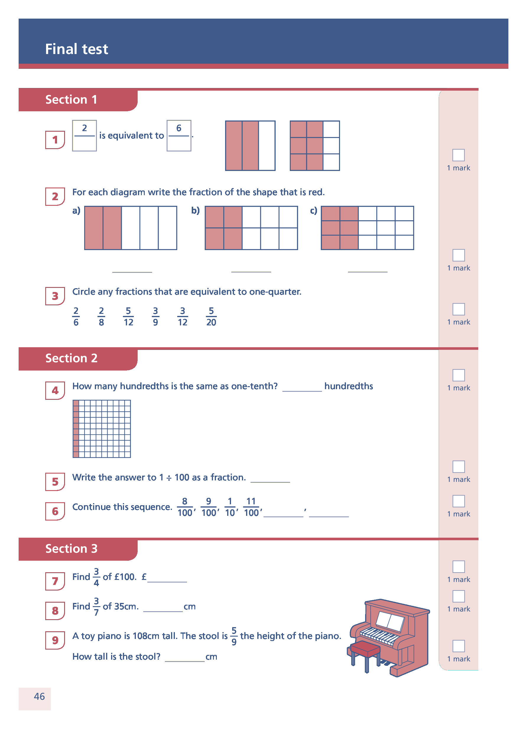 Fractions, Decimals and Percentages Book 4 (Year 4) Inner Page Image