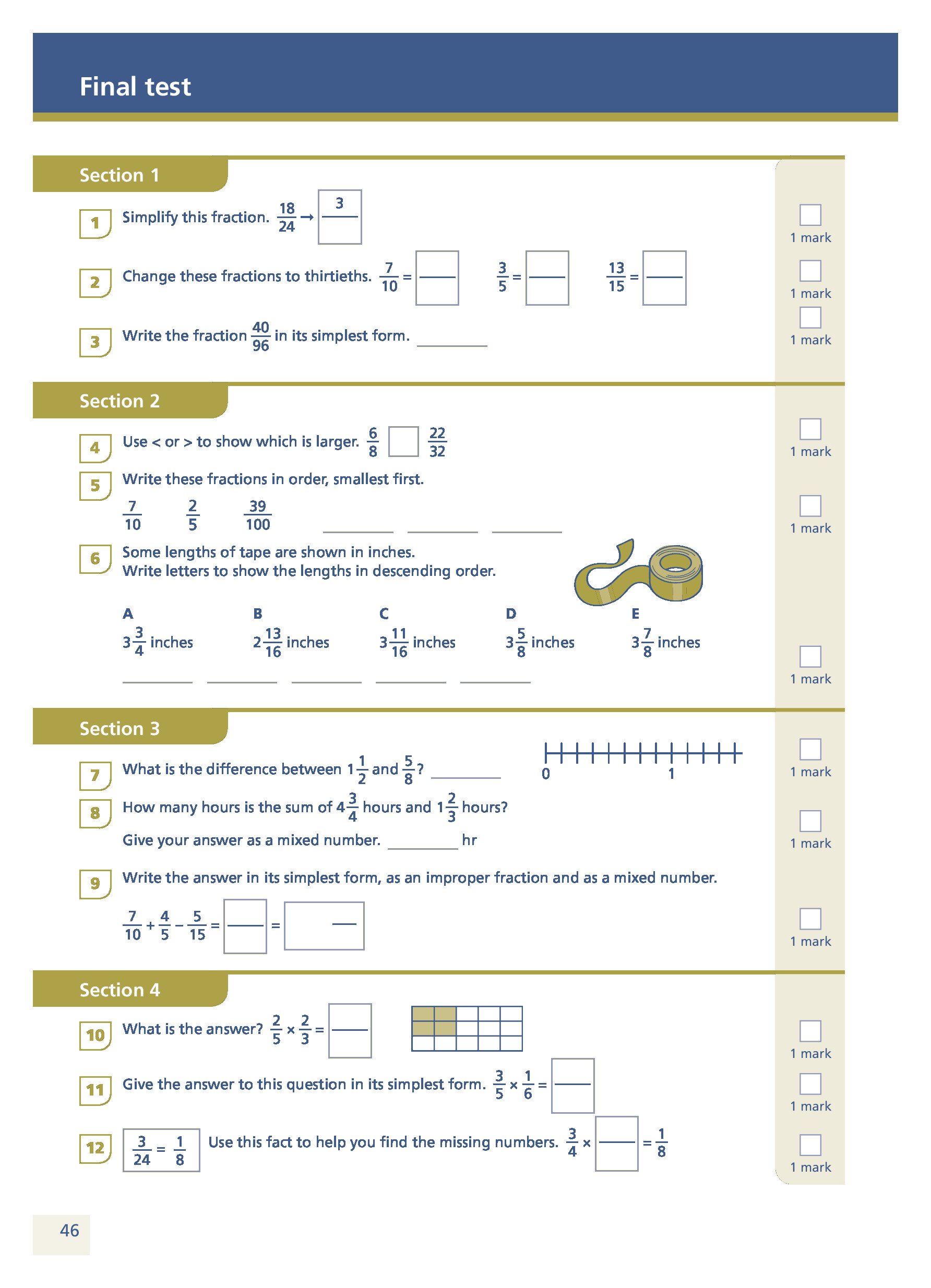 Fractions, Decimals and Percentages Book 6 (Year 6) Inner Page Image