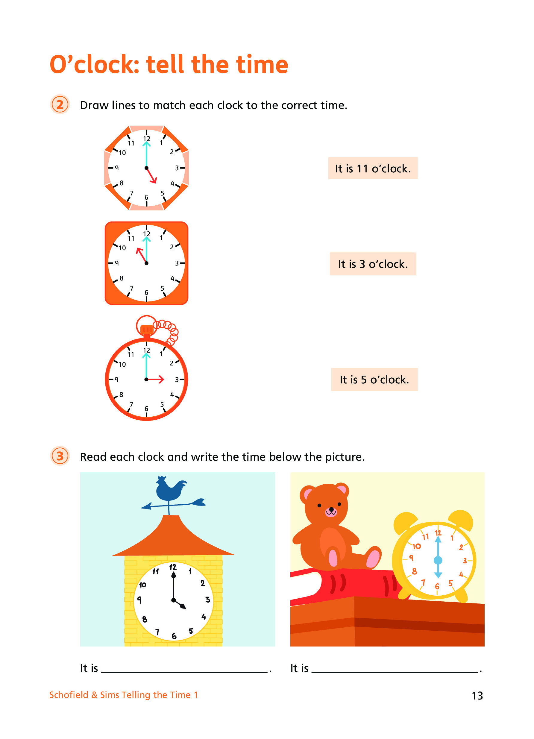 Telling the Time Book 1 Inner Page Image