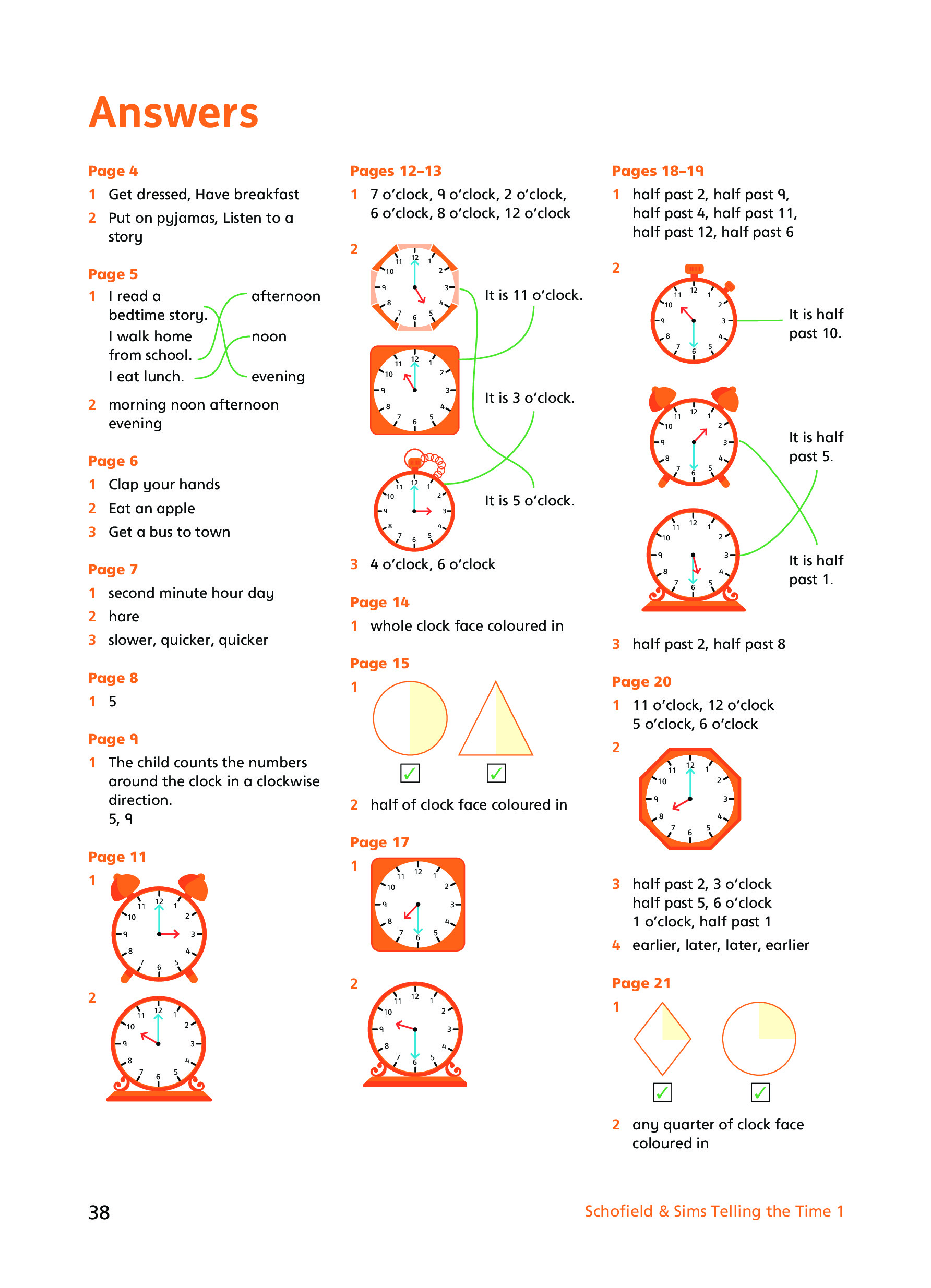 Telling the Time Book 1 Inner Page Image