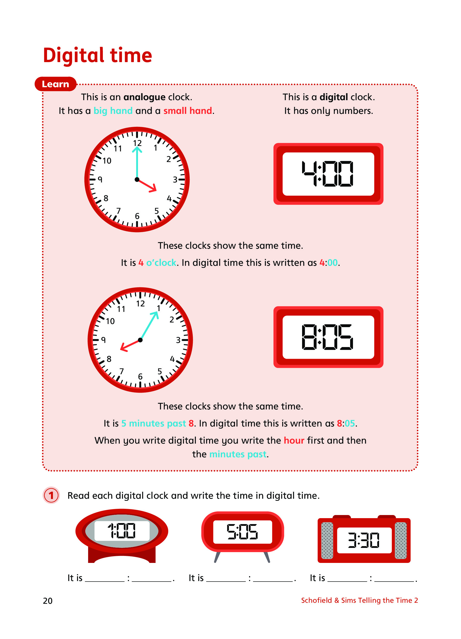 Telling the Time Book 2 Inner Page Image