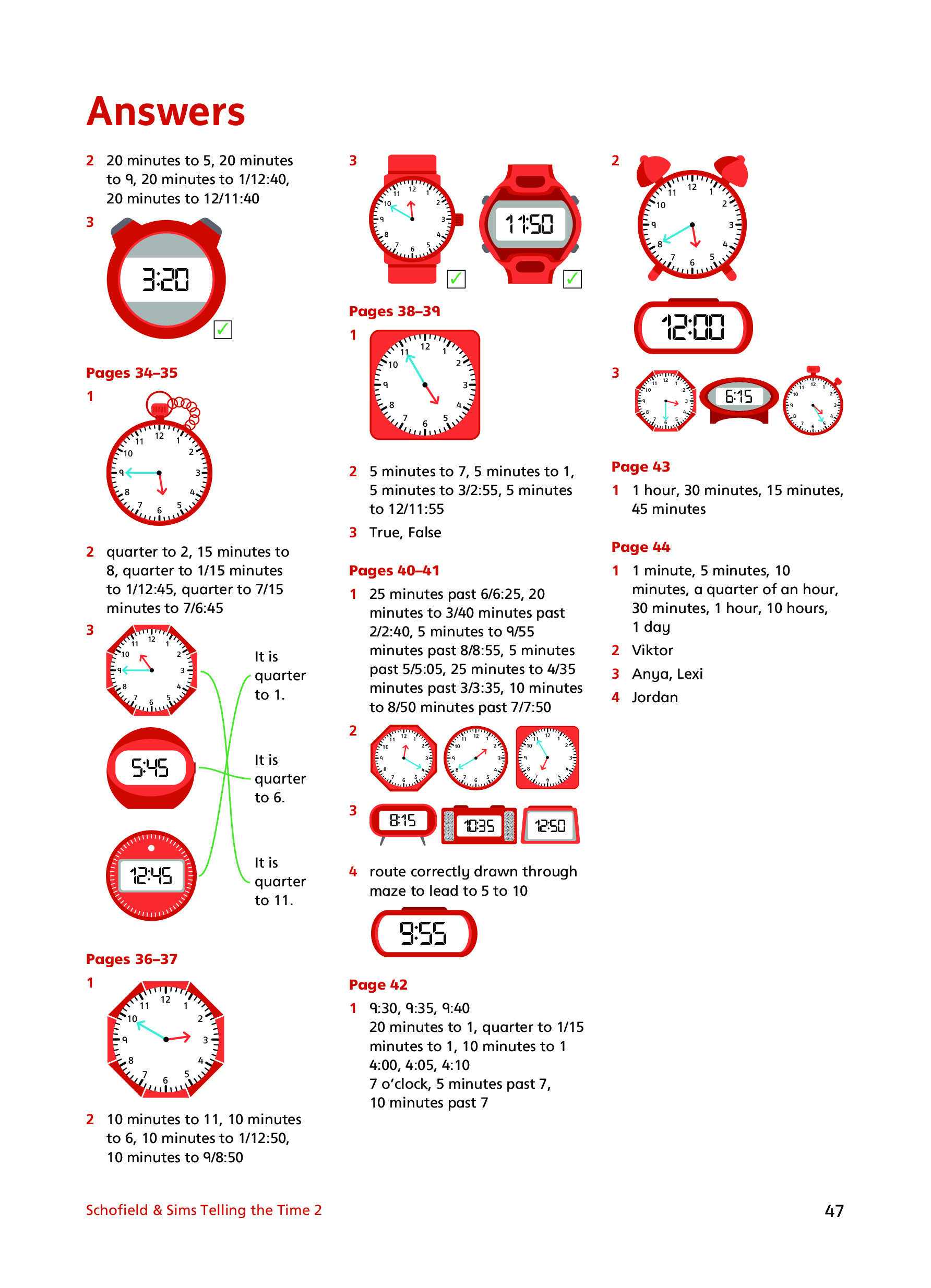 Telling the Time Book 2 Inner Page Image