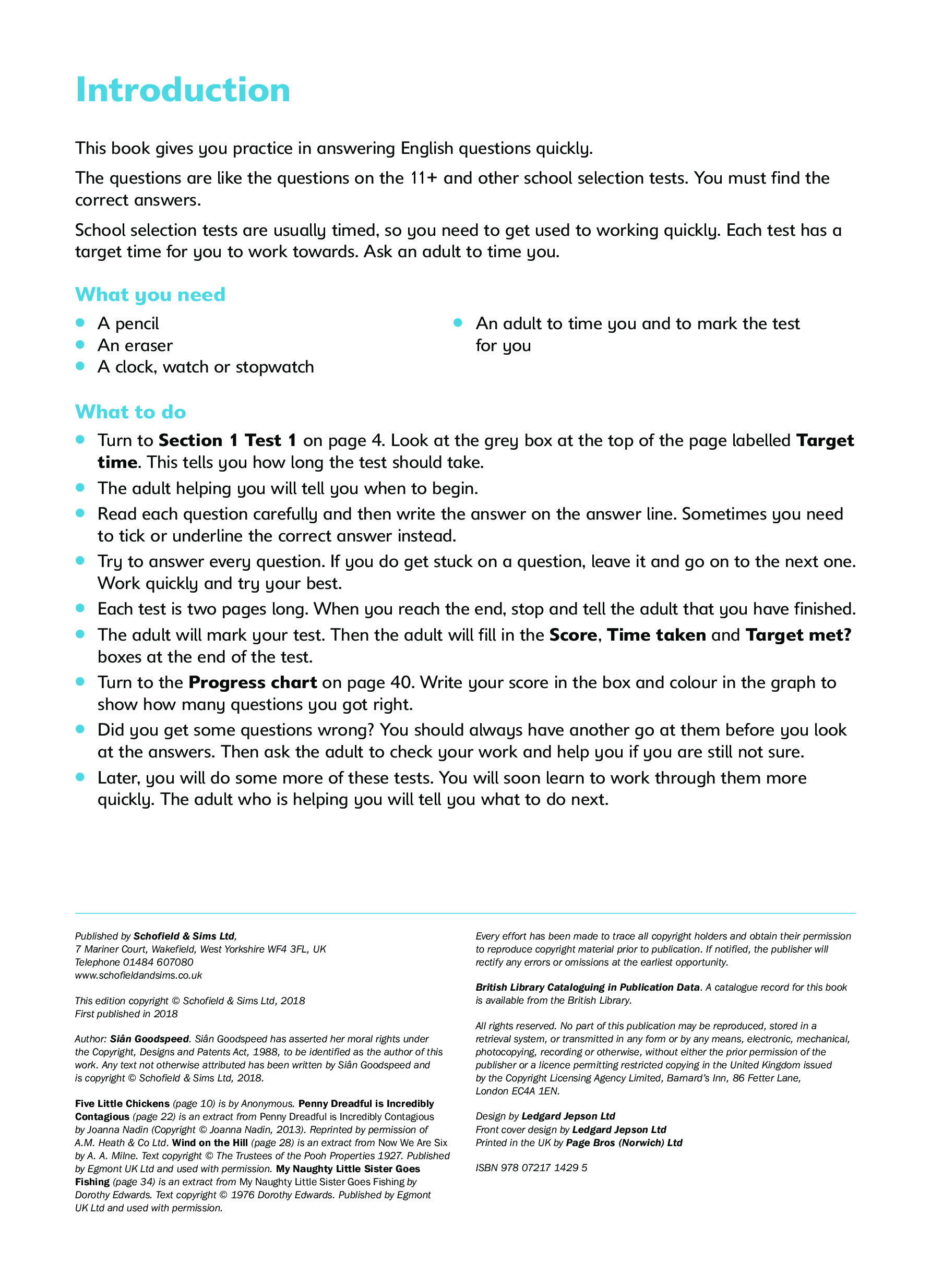 11+ English Rapid Tests Book 1 Inner Page Image