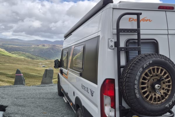 Campervan on mountain
