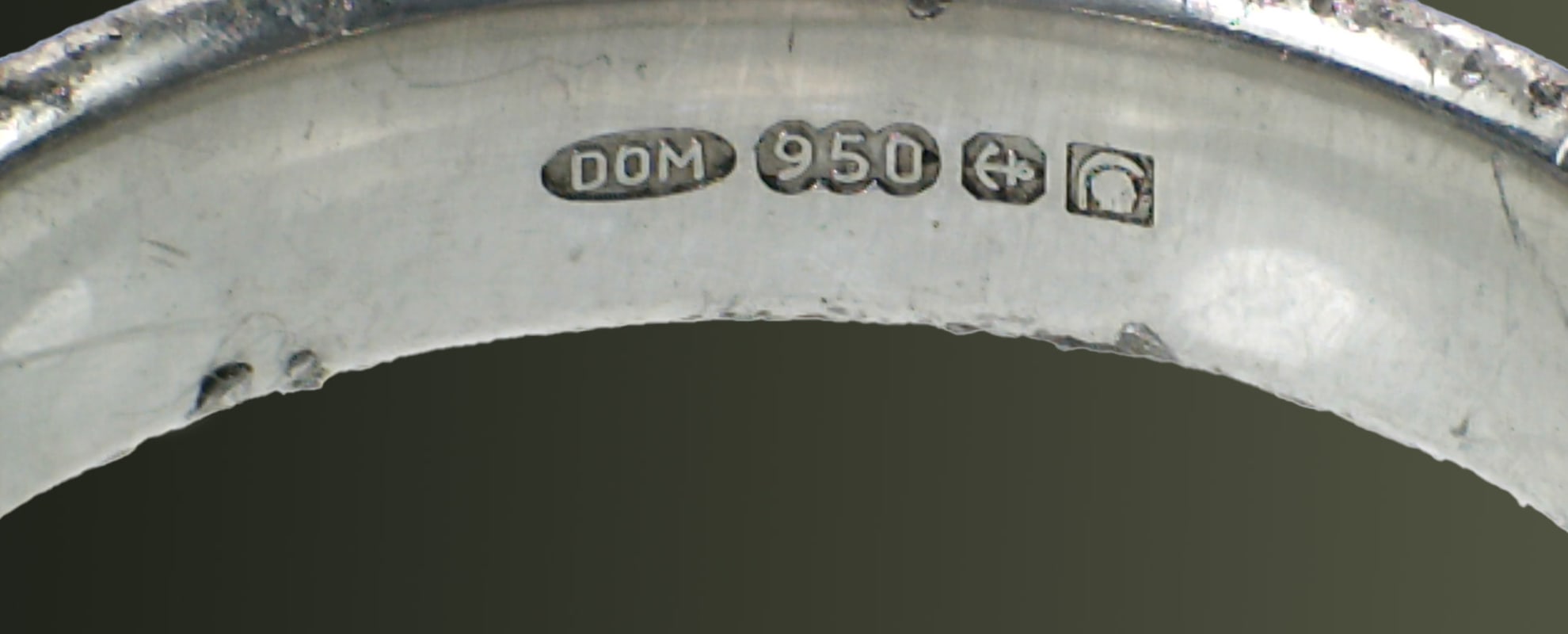 A hallmarked palladium ring