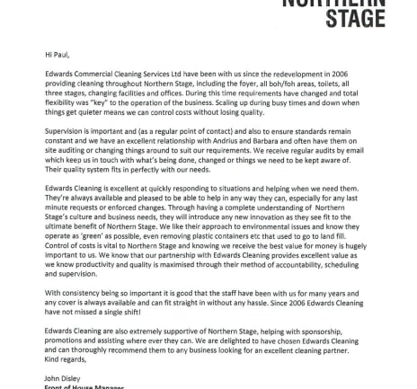 Northern Stage regerence for upload