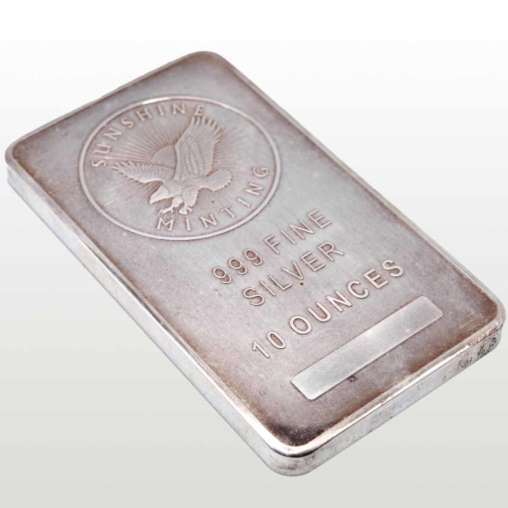 A Sunshine Minting 10ozt silver bar