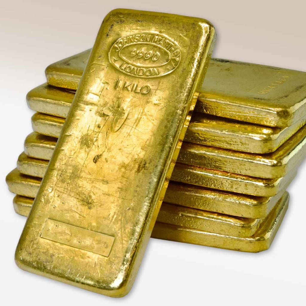 A stack of 1kg gold bars