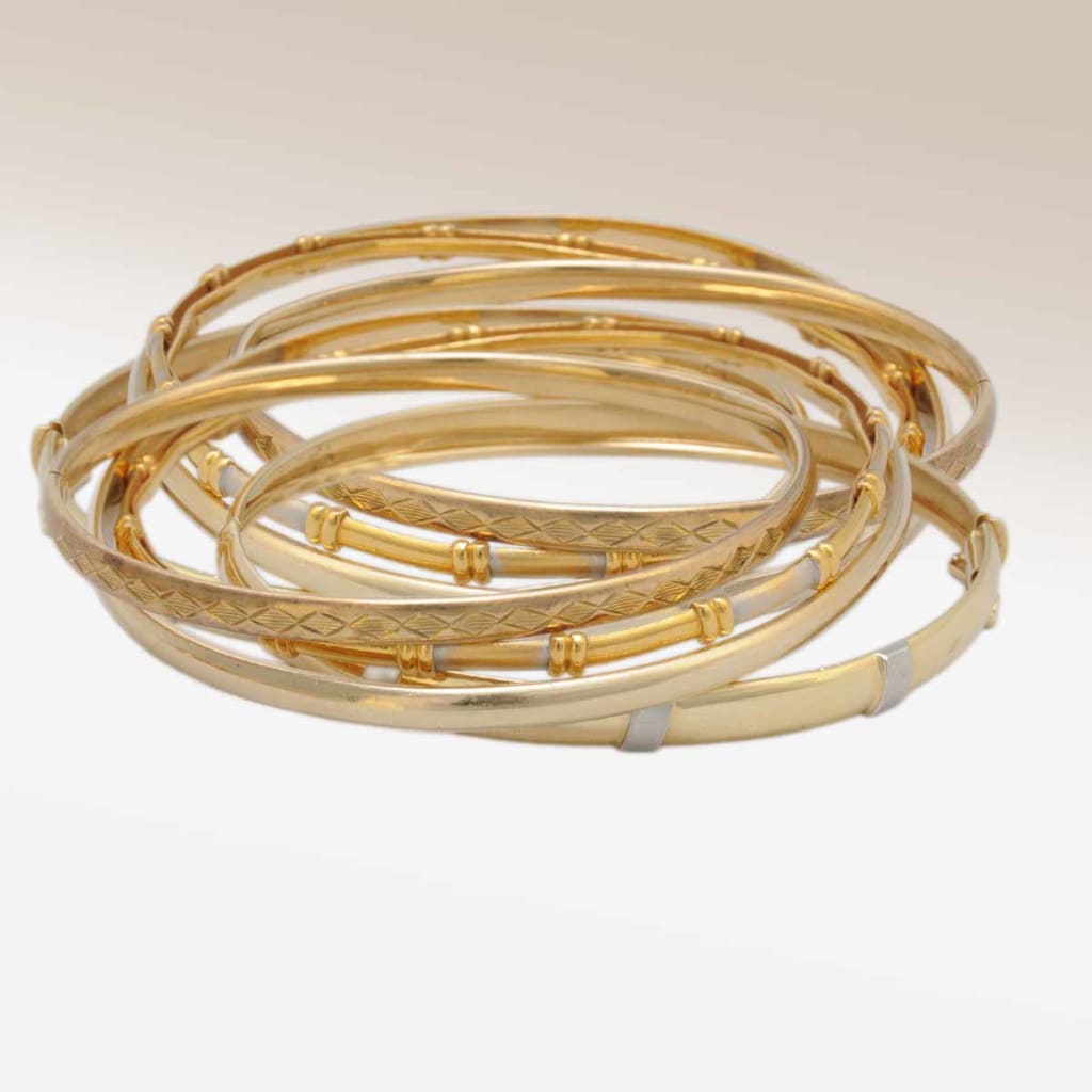 A stack of gold bangles