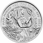 Reverse side of the 2022 Maid Marian 1oz silver bullion coin