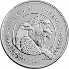 Reverse side of the 2025 Lion & Eagle 1oz silver bullion coin
