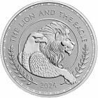 Reverse side of the 2024 Lion & Eagle 1oz Silver bullion coin