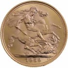 Reverse face of a 1959 gold Sovereign