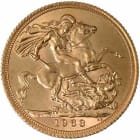 Reverse side of a 1963 gold Sovereign