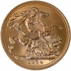 Reverse side of a 1964 gold Sovereign