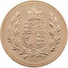 Reverse side of the 2002 gold Sovereign