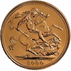 Reverse side of the 2000 gold Sovereign