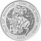 Reverse side of the 2023 10oz silver Yale of Beaufort bullion coin