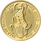 Reverse side of the 2019 Yale of Beaufort quarter ounce gold coin