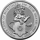 Reverse side of the 2020 White Lion of Mortimer 2oz silver coin