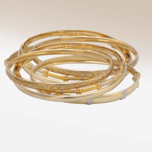 A stack of gold bangles