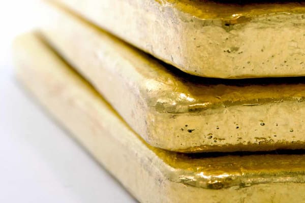A stacked pile of 1kg gold bars