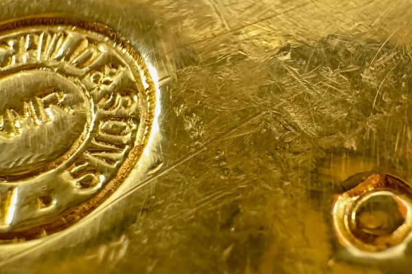 A close-up image of a gold bar