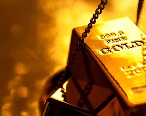 Gold bars on scales