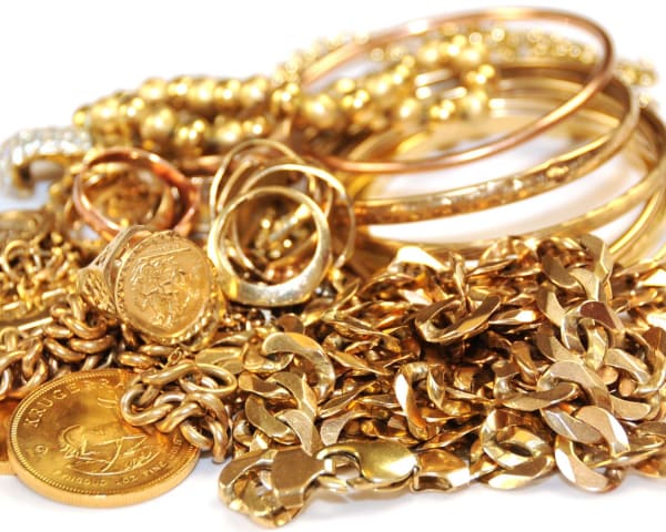 A pile of scrap gold