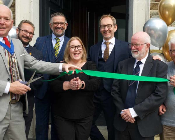 Ribbon cutting ceremony to celbrate the opening of Gold Traders Bodmin