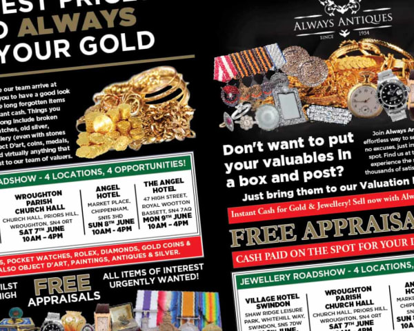 Always Antiques Valuation Day Flyer