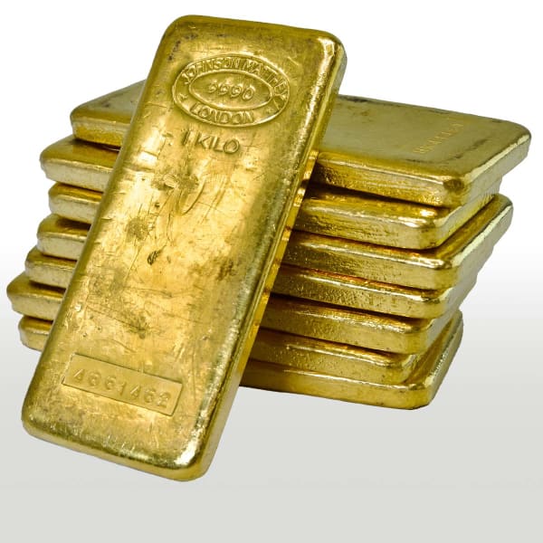Eight one kilo gold bars