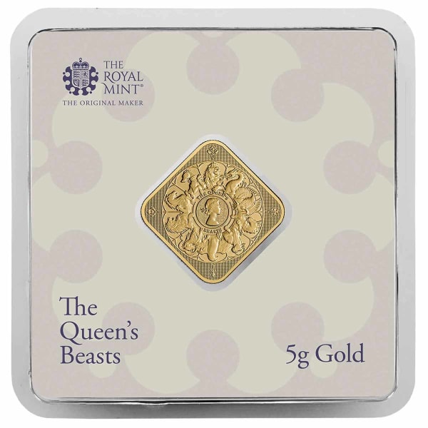 UKBQB1GO : Queen's Beasts 5g Gold Bar