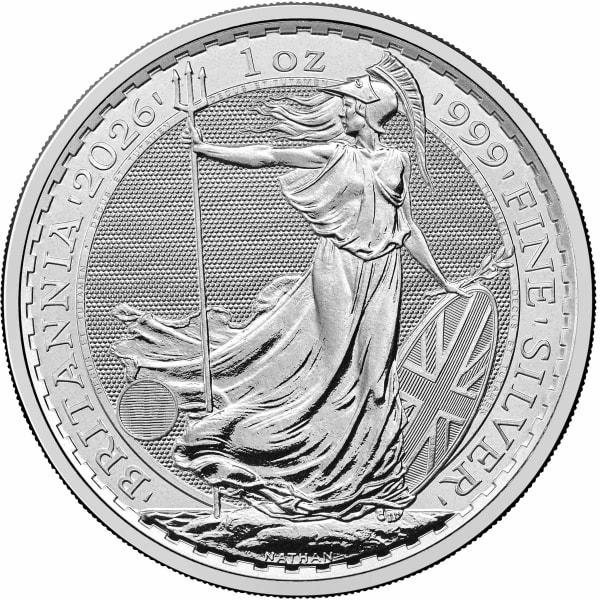Reverse view of the 2026 1oz silver Britannia