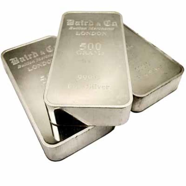 Pre-owned 500g silver bullion bars