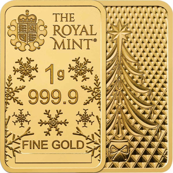 The Royal Mint 1g Gold Christmas Bar