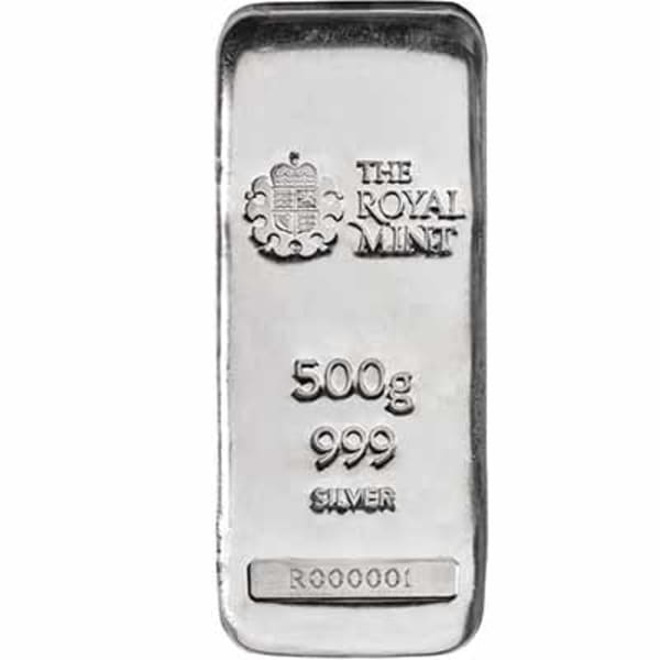 The Royal Mint 500g Silver Bullion Cast Bar